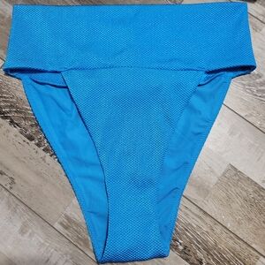 New Aerie Shine Pique Banded High Cut Cheeky Bikini Bottom Size Medium